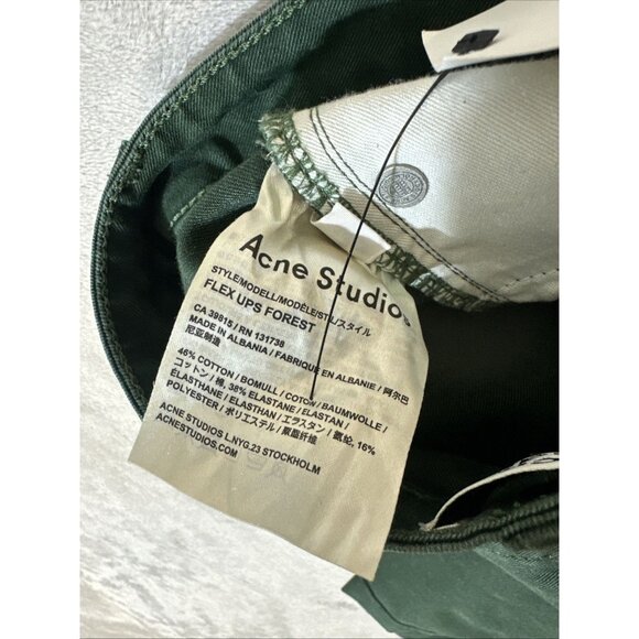 Acne Studios Flex Ups Forest Jeans Men’s 30x32 Green Slim Fit Stretch Denim - Picture 6 of 8